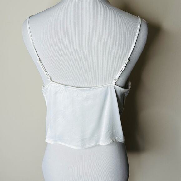 Zara White Satin Effect Cowl Neck Cropped Camisole - Picture 6 of 6